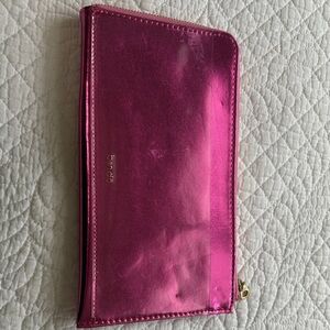 ban.do Pink Metallic Zip Wallet with Gold Hardware